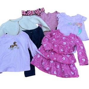 Carters Girls Clothe Bundle 12-18 Months Leggings Cardigan Dresses Legging Shirt